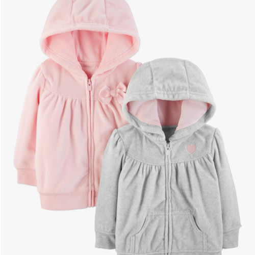Simple Joys by Carter's Girls' 2-Pack Fleece Full Zip Hoodies