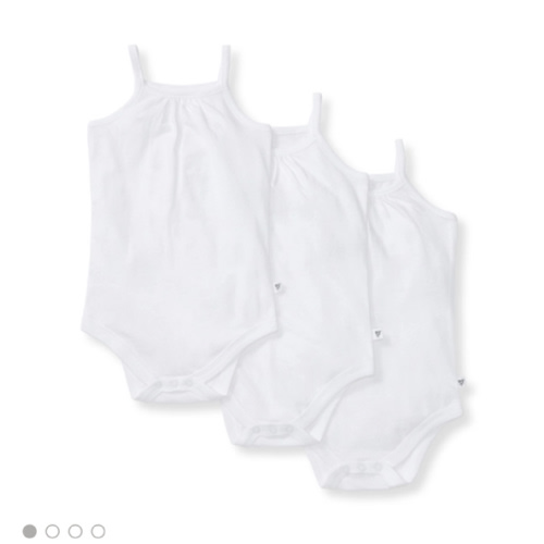 Solid Organic Cotton Baby Camisole Bodysuits 3 Pack