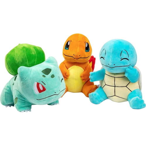 Pokemon 8" Plush Starter 3-Pack - Charmander, Squirtle, Bulbasaur - Generation 1 - Officially Licensed - Soft Stuffed Animal Figure Toys - Gift for Kids, Boys, Girls - 2+