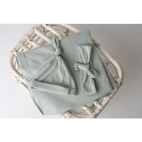 Ribbed Jersey Swaddle - Mint Green
