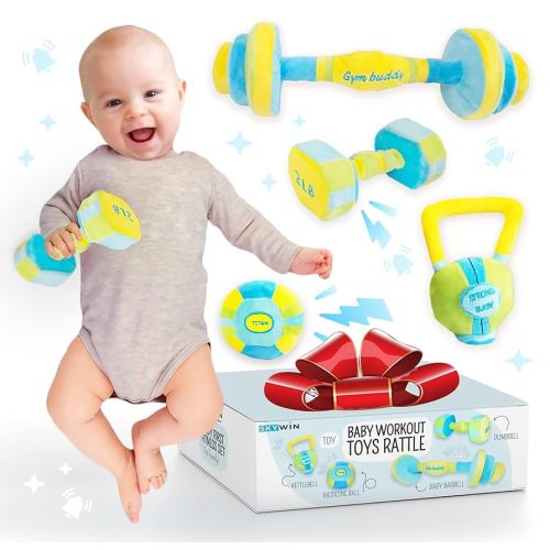 Skywin Baby Weight, Baby Dumbbell Toy, Kids Weight Set, Durable and Safe Plush, Ages 0+