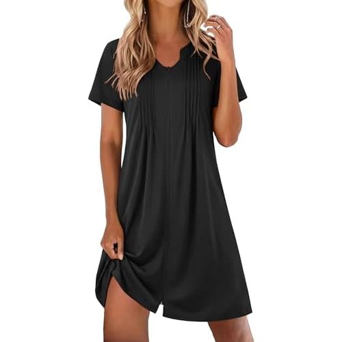EKOUAER Women Zipper Robes Short Bathrobe Lightweight Mumu Duster House Coat with Pockets Soft Moo Moo Nightgown