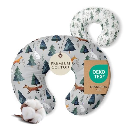 Pobibaby 1-Pack Premium Nursing Pillow Cover - Ultra Soft & Stretchy 96% Cotton, Breastfeeding Pillow Cover for Baby Boys and Girls (Magical)