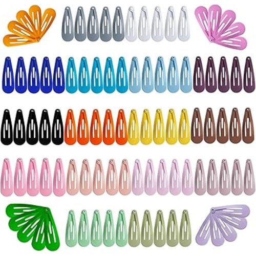 Upgrade Snap Mini Hair Clips - 100PCS Kids Metal Non Slip Hair Bow Clips for Girls Toddlers Hair Accessories(1.2 Inch 20 Colors)