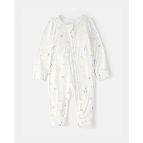 9 Month - Baby Constellation 2-Way Zip PurelySoft Sleep & Play Pajama - Cream | Carter's