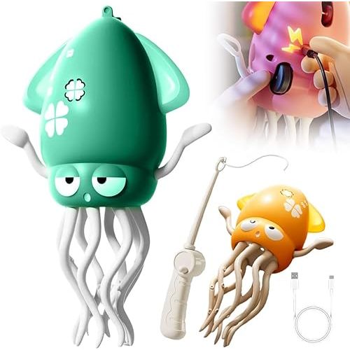 Electric Magic Dancing Octopus Toy,2025 New Electric Auto-Avoid Crawling Octopus with LED & Music, Smart Interactive Auto-Wiggling Robotics for Indoor Play & Sensory Development (Green)