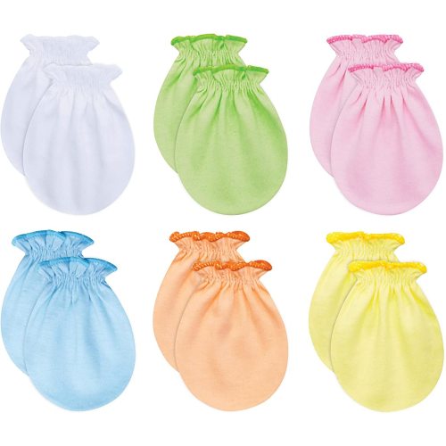 RATIVE No Scratch Mittens and Caps 100% Cotton for Newborn Baby 0-6 Months Boys Girls