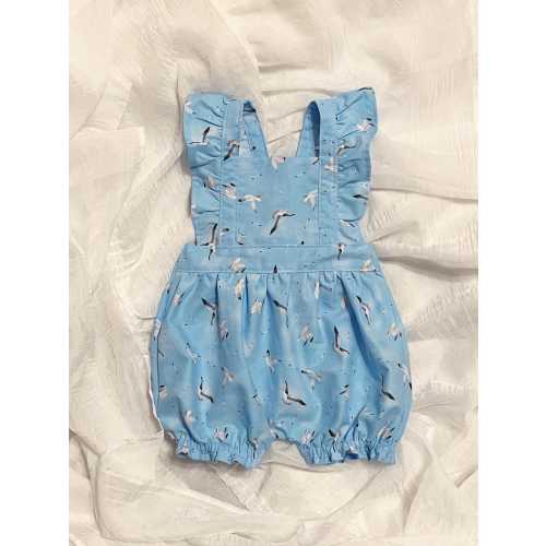 Blue Seagulls Romper, Baby Toddler Romper