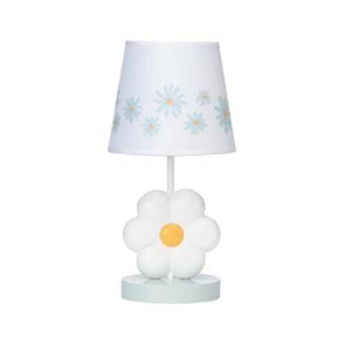 Sweet Daisy White Floral Nursery/Child Lamp with Shade & Bulb