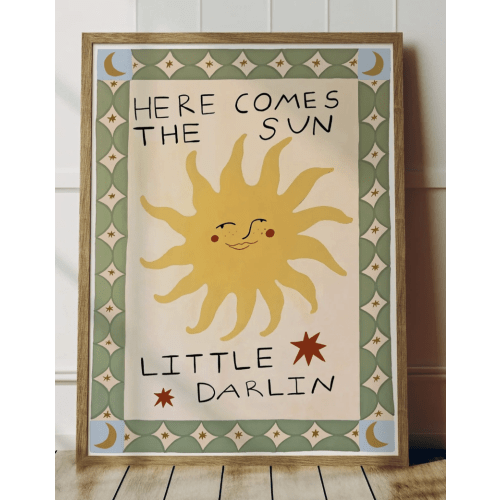 'Here Comes the Sun' Hand Painted Art Print