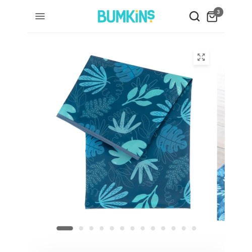 Highchair Splat Mat for Mealtime or Playtime – Blue Tropic | Bumkins