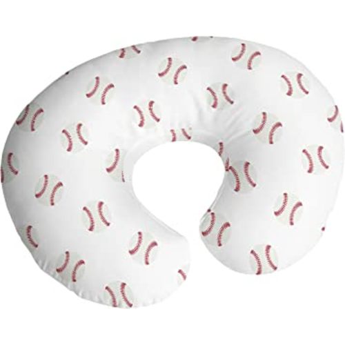 Sweet Jojo Designs Baseball Sports Nursing Pillow Cover Breastfeeding Pillowcase for Newborn Infant Bottle or Breast Feeding (Pillow NOT Included) - Red and White Americana