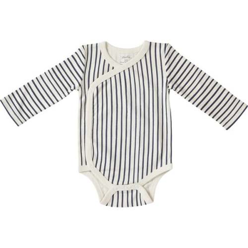 Organic Stripes Away Kimono One-Piece, Ink - Pehr | Maisonette