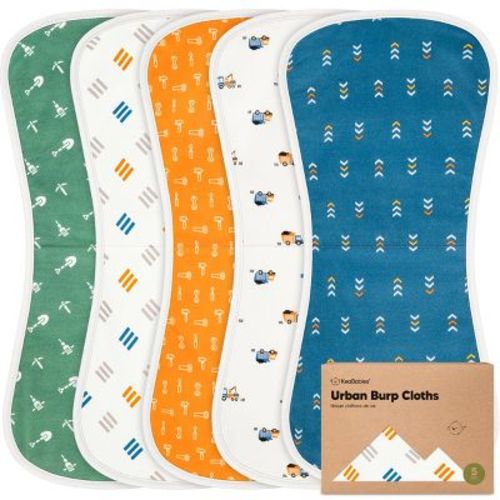 Keababies 5pk Urban Baby Burp Cloths, Organic Burping Cloth For Babies, Burp Rags For Baby Girls, Boys (eclipse)