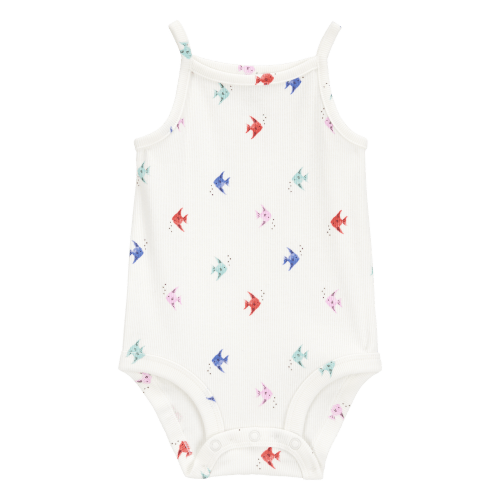 Baby Girl Fish Print Sleeveless Bodysuit - Ivory | Carter's