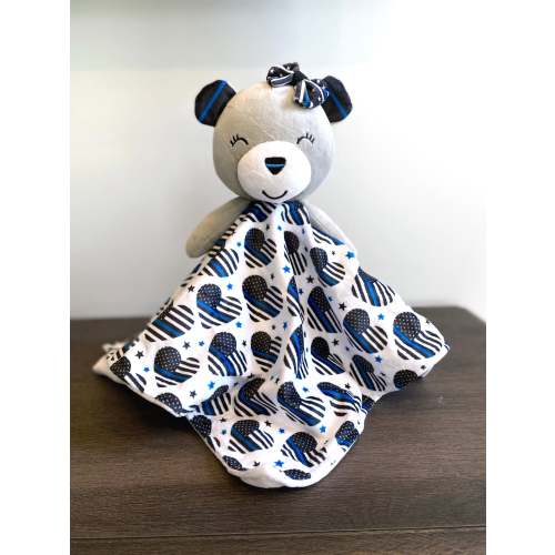 Thin Blue "Sweet Hearts" Bear Lovey | Police Kids Books