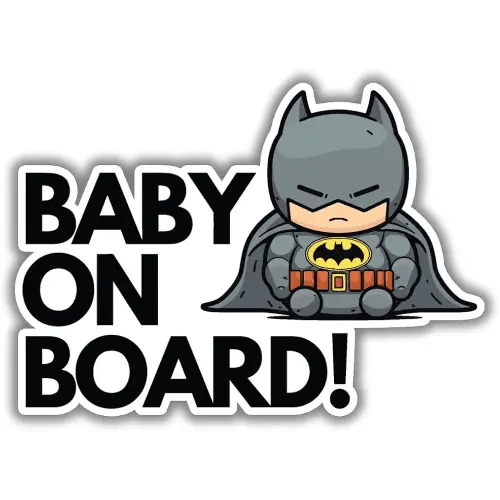 Baby on Board Stickers | Kids in Car Pack of 2 stickers (Bat Baby 02)