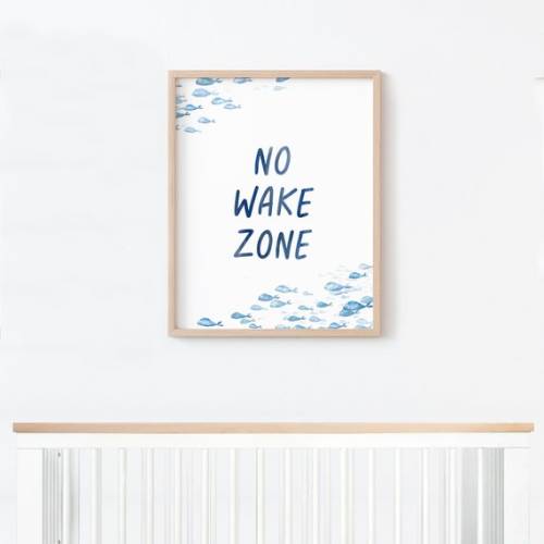 No Wake Zone Watercolor Print Nautical Nursery Art Baby Shower - Etsy