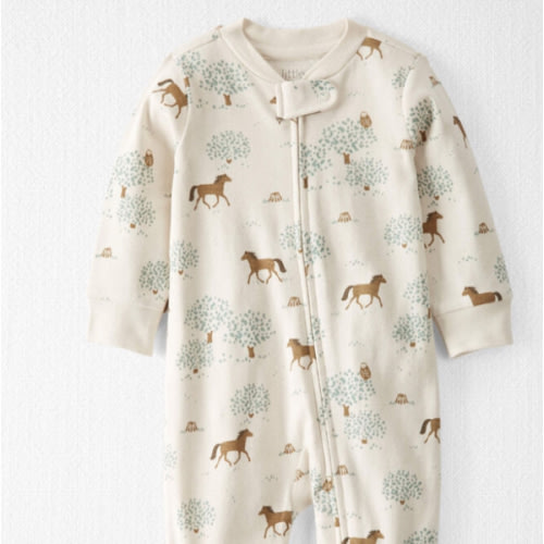 Sweet Cream Baby Organic Cotton Sleeper Pyjamas in Wild Horses Print | Carter’s Oshkosh Canada