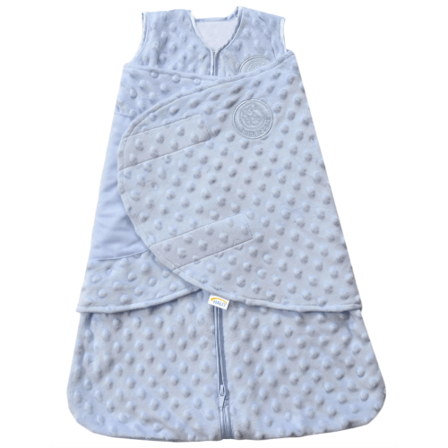 Blue Plushy Dot Velboa Swaddle| HALO