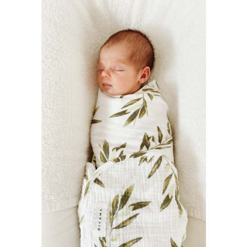 Baby Swaddle Blanket - Cotton Bubble - Olive Leaf – Piyama USD