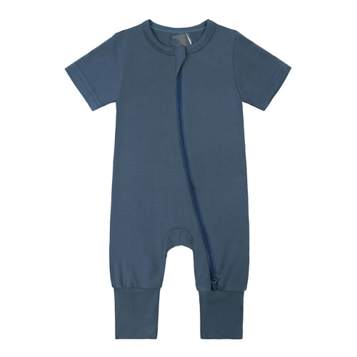 SXIMEE Rayon Made from Bamboo Unisex Baby Pajamas, Summer Short Sleeve Footless Rompers, 2 Way Zipper Sleeper