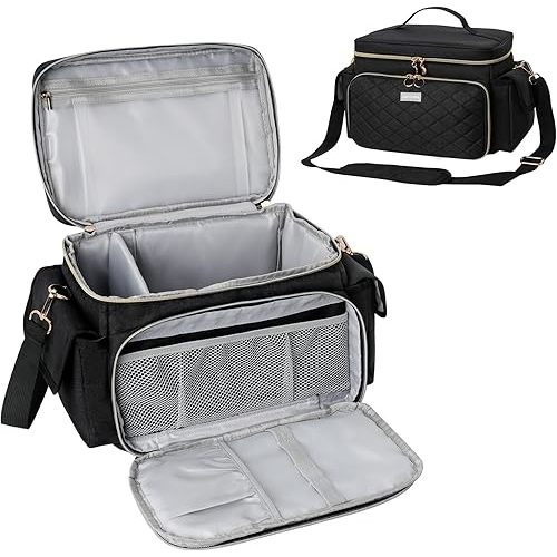 Breast Pump Bag Compatible with Spectra S1 and S2, Breast Pumping Travel Storage Bag for Pumping Essentials and Accessories, Black