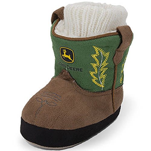 John Deere Baby-Boy's Infant Slippers Have Plush Inner Sherpa Lining