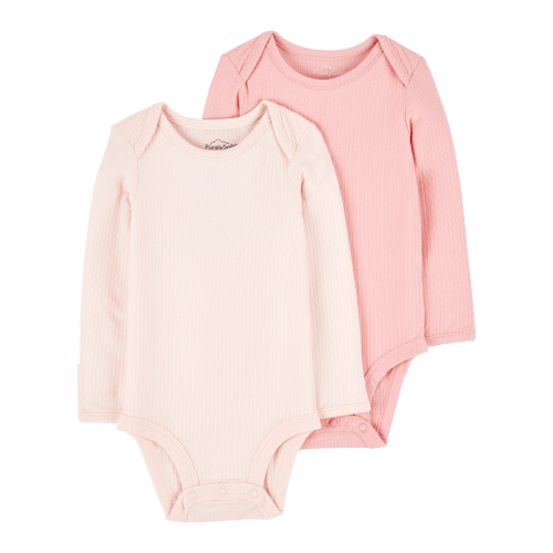 Baby Girl 2-Pack Long-Sleeve PurelySoft Bodysuits- Pink - Carter's | Carter's