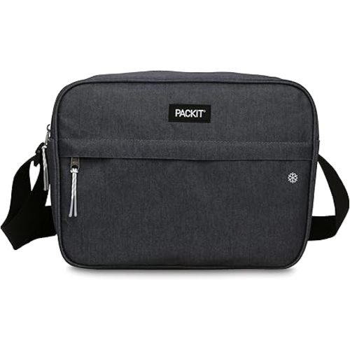 PackIt Freezable Zuma Can Cooler, Built with EcoFreeze Technology, Collapsible, Reusable, Zip Closure with Adjustable Shoulder Strap, Fits 15, 12 Oz Cans