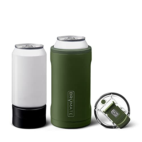 BrüMate Hopsulator Trio 3-in-1 Insulated Can Cooler for 12oz / 16oz Cans + 100% Leak Proof Tumbler with Lid | Insulated for Beer, Soda, and Energy Drinks