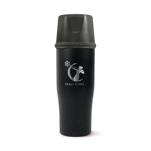 CERES CHILL Mini Breastmilk Chiller Demigoddess, Reusable Breastmilk Storage Container, Keeps Milk at Safe Temperatures for Up to 16 Hours,Bottle Cooler,Connects W/Most Major Pumps (Shimmering Black)