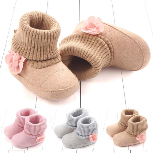 Unisex Newborn Baby Cotton Booties Non-Slip Sole for Toddler Boys Girls Infant Winter Warm Fleece Cozy Socks Shoes