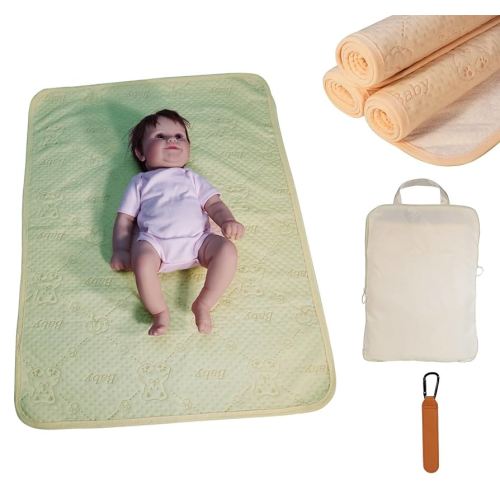 Baby Portable Diaper Changing Pad, Waterproof Large Diaper Changing Mat Kit (Washable Resuable), Baby Essentials Must Haves Newborn Stuff, Gift for Newborn Girl & Boy, Home & Travel Use