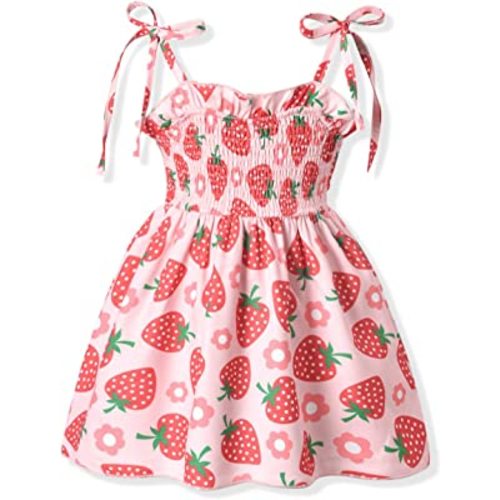Aalizzwell Infant Baby Girls Spaghetti Strap Smocking Dress