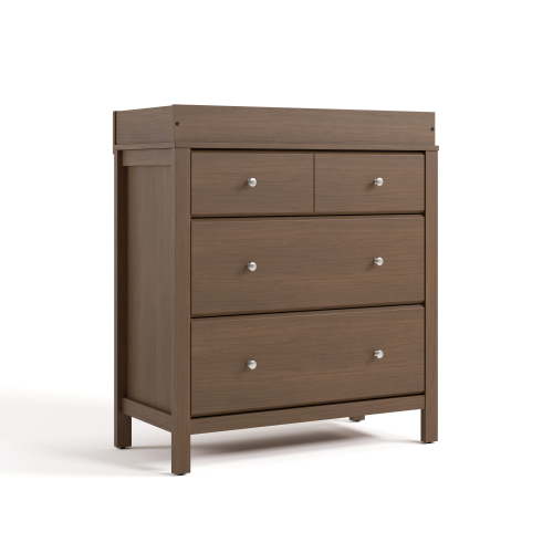 Storkcraft Horizon 3 Drawer Infant Changing Table Dresser, Hazelnut