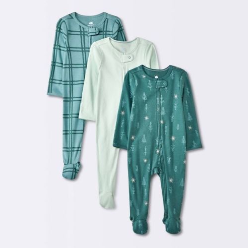 Baby Boys' 3pk Trees Sleep N' Play - Cloud Island™ Blue Newborn