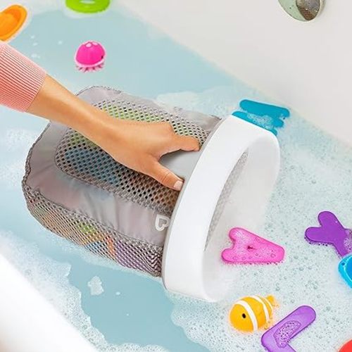 Munchkin® Super Scoop™ Hanging Bath Toy Storage with Quick Drying Mesh, Grey - Bath Toy Scoop