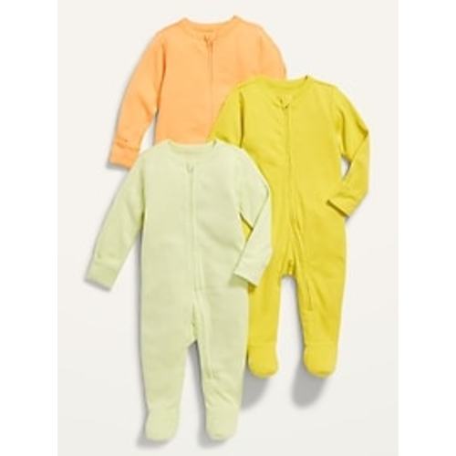 Unisex 1-Way Zip Sleep/Play One-Piece 3-Pack for Baby