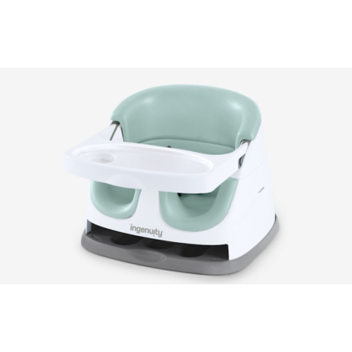 Ingenuity Baby Base 2-in-1 Booster Feeding and Floor Seat with Self-Storing Tray - Mist