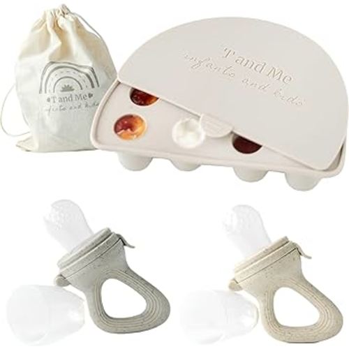 T and Me, Breastmilk Popsicle Mold, Baby Fruit Feeders and Freezer Tray, Safe Infant Self Feeding Kit, Baby Food Freezer, Fits 4oz., 4 Months+