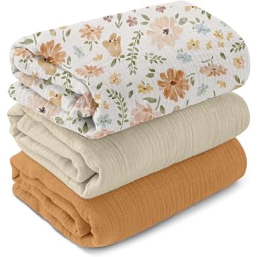 Amazon.com: GLLQUEN BABY Muslin Swaddle Blankets for Newborn Girls, Large 40''x38'' | 3Pk, 100% cotton, ultra soft and breathable, gentle on sensitive newborn skin, Multi-use as swaddle wrap, receiving blankets : Baby