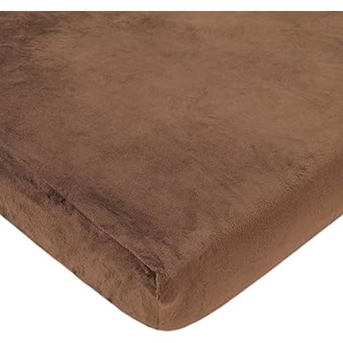 American Baby Company Heavenly Soft Chenille Fitted Mini Crib Sheet 24" x 38", Warm and Cozy Chenille Portable Sheet, Chocolate, for Boys and Girls, Fits Most Pack N Play Mattresses