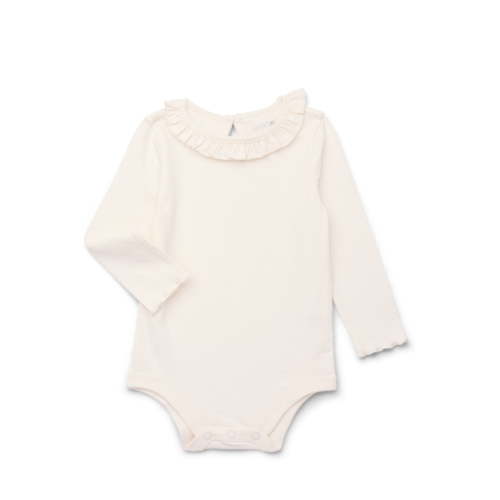 Garanimals Baby Girl Lettuce Edge Bodysuit with Long Sleeves, Sizes 0-24 Months