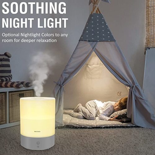 Humidifiers for Bedroom Large Room, Top Fill Cool Mist Humidifiers with Night Light, Essential Oils Diffuser, Up to 27 Hours of Operation, Quiet, Auto Shut Off and BPA-Free, 2.5L Air Humidifier for Babies Nursery and Plants