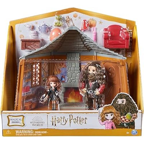 Wizarding World, Harry Potter Playset, Hagrid's Hut with 2 Figures and 9 Doll Accessories