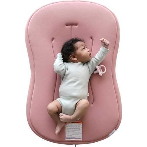 Snuggle Me® Baby Lounger Curve (0-6 Months) - Premium Organic Cotton with Foam Core, Machine-Washable Cover, Buttery-Soft & Breathable Infant Lounger with Travel Bag (30 in x 20 in x 1.9 in) - Gumdrop