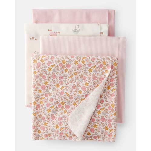 Baby 4-Pack Floral Receiving Blankets - Pink