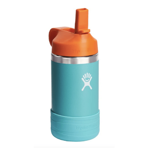 Hydro Flask Kids' Wide-Mouth Vacuum Water Bottle with Straw Cap and Bottle Boot - 12 fl. oz.