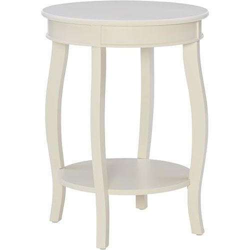 Powell White Shelf Phipps Side Table, Off White (PAMZN2114)